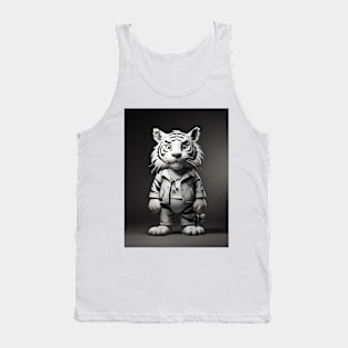 Funny black and white tiger Tank Top